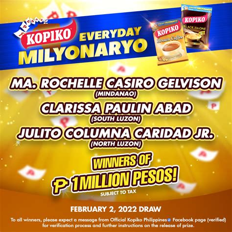 ANNOUNCEMENT: Ito ang 3 winners ng .